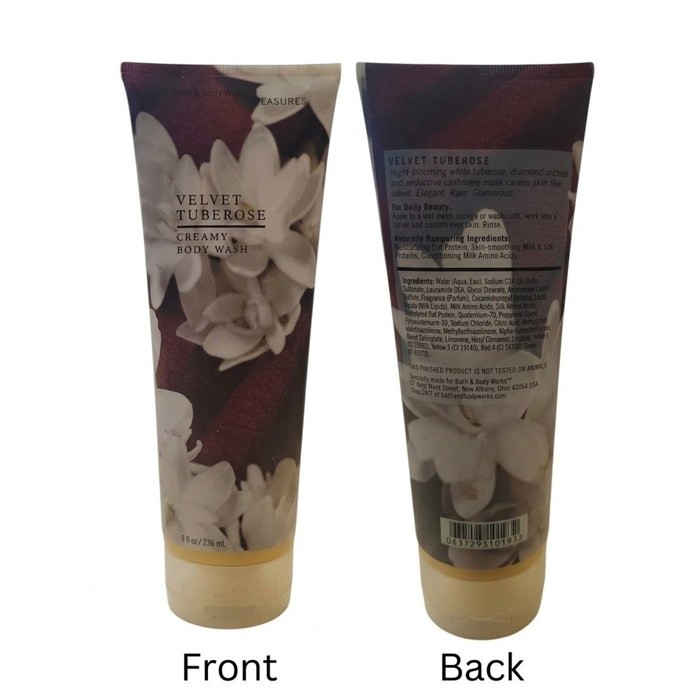 Bath & Body Works Pleasures Velvet Tuberose Creamy Body Wash 8oz Rare Retired